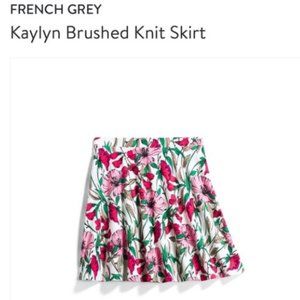 Sexy Floral Skirt, Size Small French Grey Kaylyn Brushed Knit